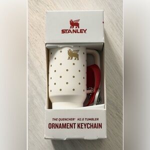 Stanley White Tumbler with Gold Dots Keychain